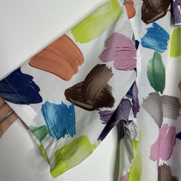 Paul Fredrick Classic Fit Shirt Mens Size L Tall Button up Short Sleeve White - Picture 2 of 8